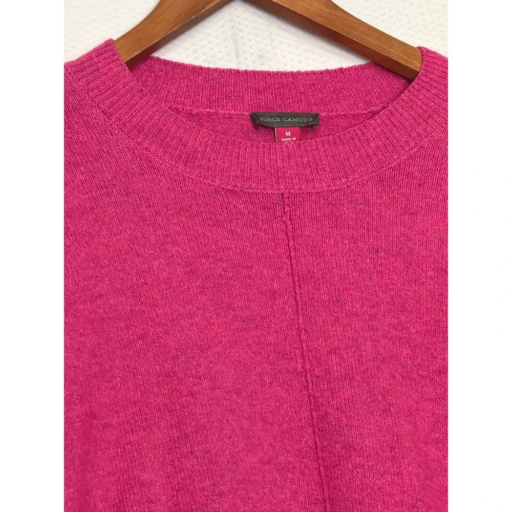 Vince‎ Camuto Magenta Pink Crew Neck Oversized Sweater Womens Medium
